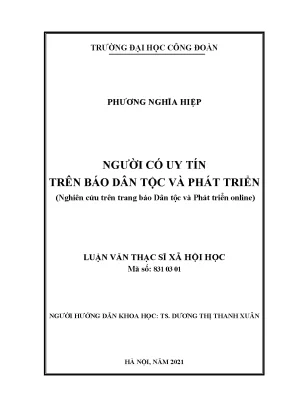 Người có uy tín trên báo dân tộc và phát triển nghiên cứu trên trang báo dân tộc và phát triển online
