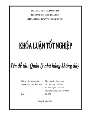 Quản lý nhà hàng không dây