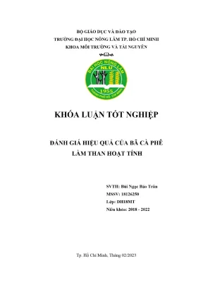 Khóa luận tốt nghiệp kỹ thuật môi trường đánh giá hiệu quả của bã cà phê làm than hoạt tính