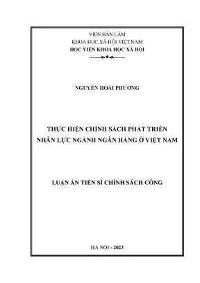 Thực hiện chính sách phát triển nhân lực ngành ngân hàng ở việt nam