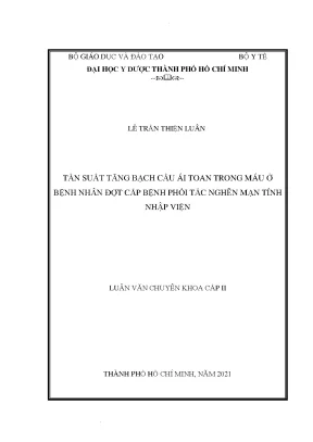 Tần suất tăng bạch cầu ái toan trong máu ở bệnh nhân đợt cấp bệnh phổi tắc nghẽn mạn tính nhập viện