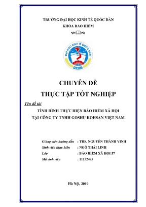 Chuyên đề thực tập tốt nghiệp tình hình thực hiện bảo hiểm xã hội tại công ty tnhh goshu kohsan việt nam
