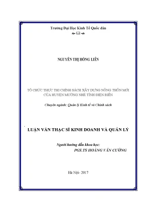 Tổ chức thực thi chính sách xây dựng nông thôn mới huyện mường nhé tỉnh điện biên