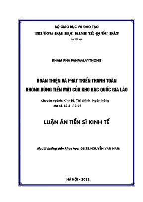 Hoàn thiện và phát triển thanh toán không dùng tiền mặt của kho bạc quốc gia lào