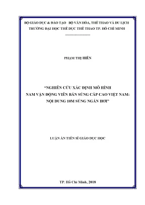 Nghiên cứu xác định mô hình nam vận động viên bắn súng cấp cao việt nam nội dung 10m súng ngắn hơi