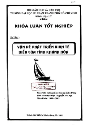 Khóa luận tốt nghiệp địa lý vấn đề phát triển kinh tế biển của tỉnh khánh hòa