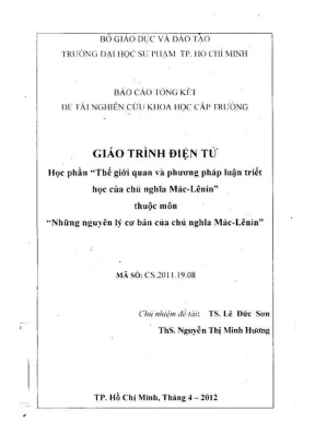 Đề tài nghiên cứu khoa học cấp trường giáo trình điện tử học phần thế giới quan và phương pháp luận triết học của chủ nghĩa mác lênin thuộc môn những nguyên lý cơ bản của chủ nghĩa mác lênin