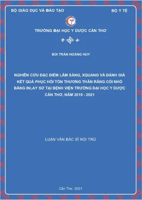 Nghiên cứu đặc điểm lâm sàng xquang và đánh giá kết quả phục hồi tổn thương thân răng cối nhỏ bằng inlay sứ tại bệnh viện trường đại học y dược cần thơ năm 2019 2021