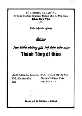 Khóa luận tốt nghiệp ngữ văn tìm hiểu những giá trị đặc sắc của thánh tông di thảo