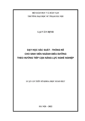 Dạy học xác suất thống kê cho sinh viên ngành điều dưỡng theo hướng tiếp cận năng lực nghề nghiệp