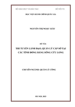 Thi tuyển lãnh đạo quản lý cấp sở tại các tỉnh đồng bằng sông cửu long