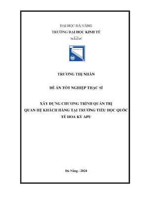 Xây dựng chương trình quản trị quan hệ khách hàng tại trường tiểu học quốc tế hoa kỳ apu