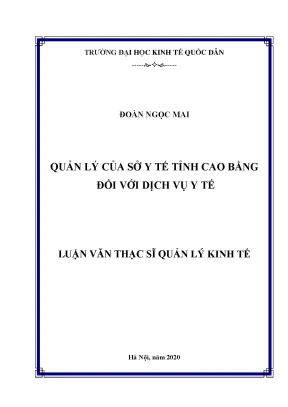 Quản lý của sở y tế tỉnh cao bằng đối với dịch vụ y tế