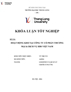 Hoạt động kho tại công ty cổ phần thương mại dịch vụ hbs việt nam