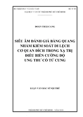 Siêu âm đánh giá bàng quang nhằm kiểm soát di lệch cơ quan đích trong xạ trị điều biến cường độ ung thư cổ tử cung