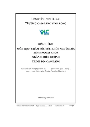 Giáo trình môn học chăm sóc sức khỏe ngƣời lớn bệnh ngoại khoa ngành điều dƣỡng