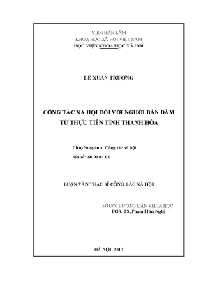 Công tác xã hội đối với người bán dâm từ thực tiễn tỉnh thanh hoá