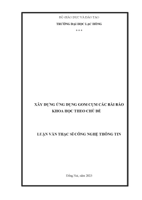 Xây dựng ứng dụng gom cụm các bài báo khoa học theo chủ đề