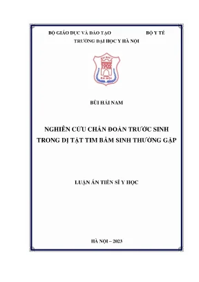 Nghiên cứu chẩn đoán trước sinh trong dị tật tim thường gặp