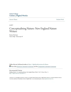 Conceptualizing nature new england nature writers