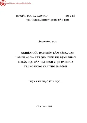Nghiên cứu đặc điểm lâm sàng cận lâm sàng và kết quả điều trị bệnh nhân bị rắn lục cắn tại bệnh viện đa khoa trung ương cần thơ 2017 2018