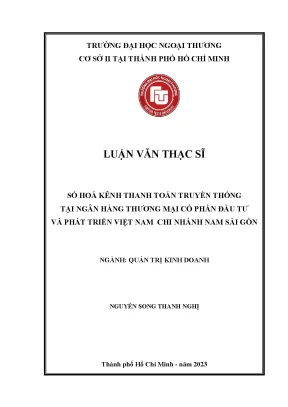 Số hoá kênh thanh toán truyền thống tại ngân hàng tmcp đầu tư và phát triển việt nam chi nhánh nam sài gòn