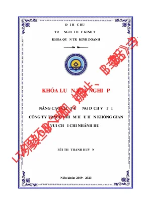 Nâng cao chất lượng dịch vụ tại công ty trách nhiệm hữu hạn không gian vui chơi chi nhánh huế