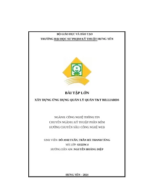 Bài tập lớn xây dựng ứng dụng quản lý quán tt billiards