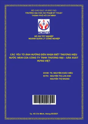 Các yếu tố ảnh hưởng đến nhận biết thương hiệu nước mắm của công ty tnhh thương mại sản xuất hưng việt