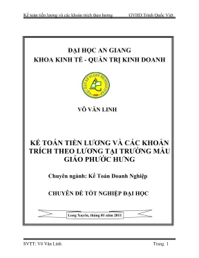 Khóa luận tốt nghiệp quản trị kinh doanh kế toán tiền lương và các khoản trích theo lương tại trườn mẫu giáo phước hưng