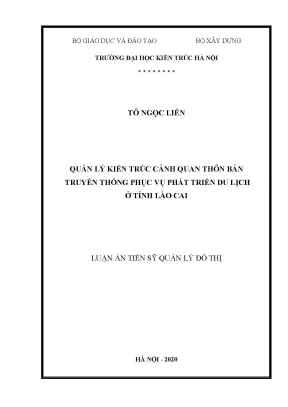 Quản lý kiến trúc cảnh quan thôn bản truyền thống phục vụ phát triển du lịch ở tỉnh lào cai
