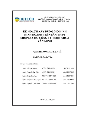 Kế hoạch xây dựng mô hình kinh doanh trên sàn tmđt shopee cho công ty tnhh nhựa văn minh