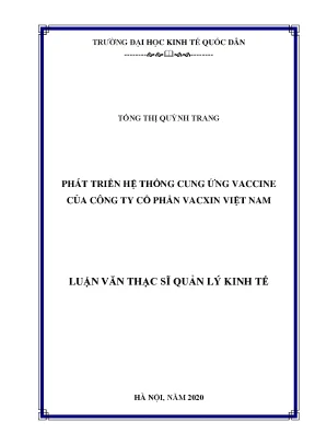 Phát triển hệ thống cung ứng vacine của công ty cổ phần vacxin việt nam