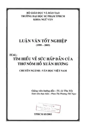Khóa luận tốt nghiệp ngữ văn tìm hiểu về sức hấp dẫn của thơ nôm hồ xuân hương