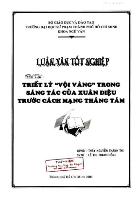 Khóa luận tốt nghiệp ngữ văn triết lý vội vàng trong sáng tác của xuân diệu trước cách mạng tháng tám