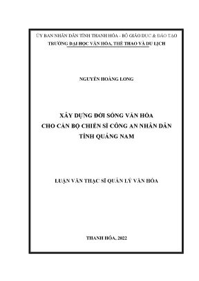 Xây dựng đời sống văn hóa cho cán bộ chiến sĩ công an nhân dân tỉnh quảng nam