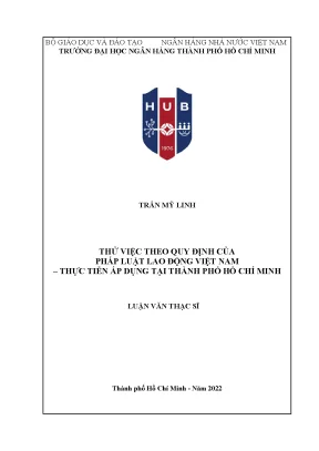Thử việc theo quy định của pháp luật lao động việt nam thực tiễn áp dụng tại thành phố hồ chí minh