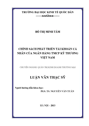 Chính sách phát triển tài khoản cá nhân của ngân hàng tmcp kỹ thương việt nam
