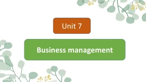 Unit 7 business management