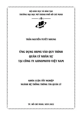 Ứng dụng hrms vào quy trình quản lý nhân sự tại công ty ajinomoto việt nam