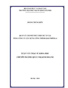 Quản lý chi phí thực hiện dự án tại tổng công ty xây dựng công trình giao thông 4