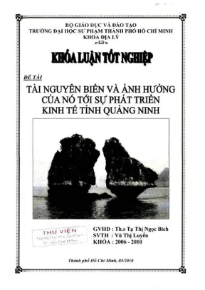 Khóa luận tốt nghiệp địa lý tài nguyên biển và ảnh hưởng của nó tới sự phát triển kinh tế tỉnh quảng ninh