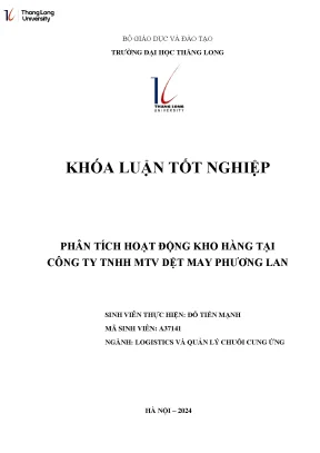 Phân tích hoạt động kho hàng tại công ty tnhh mtv dệt may phương lan