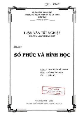 Khóa luận tốt nghiệp toán học số phức và hình học
