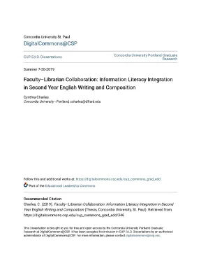 Faculty librarian collaboration information literacy integration