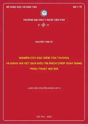 Nghiên cứu đặc điểm tổn thương và đánh giá kết quả điều trị rách chóp xoay bằng phẫu thuật nội soi