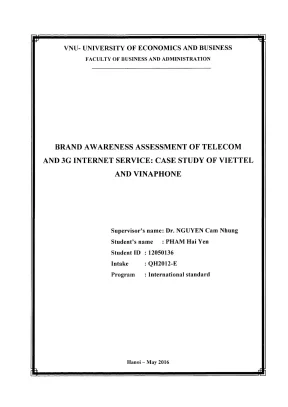 Khóa luận tốt nghiệp quản trị kinh doanh brand awareness assessment of telecom and 3g internet service case study of viettel and vinaphone