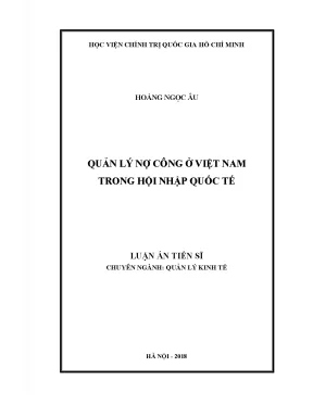 Quản lý nợ công ở việt nam trong hội nhập quốc tế