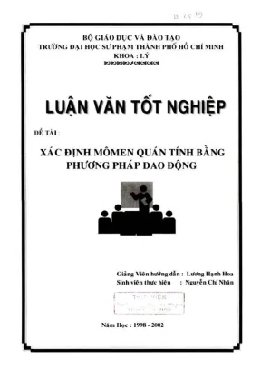Khóa luận tốt nghiệp vật lý xác định moment quán tính bằng phương pháp dao động