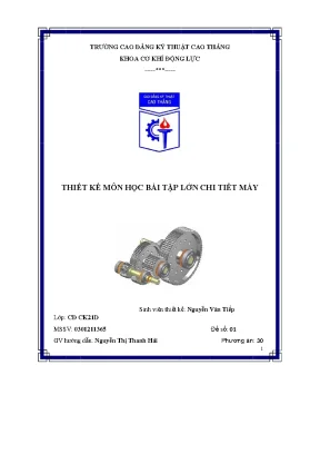Thiết kế môn học bài tập lớn chi tiết máy